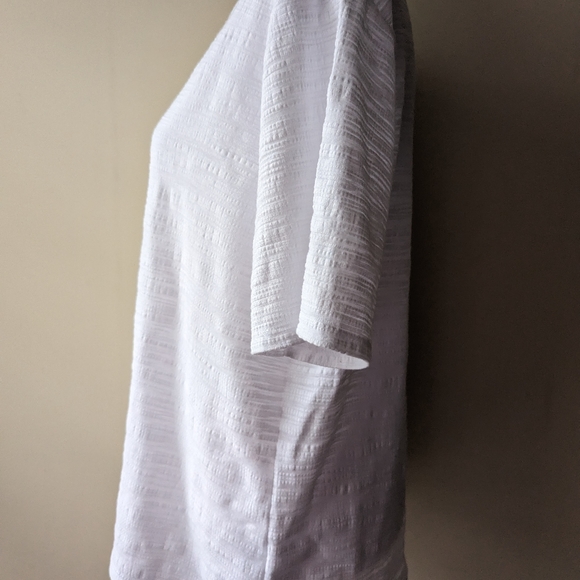 J Crew White Short Sleeve Textured Top XL - Picture 3 of 6